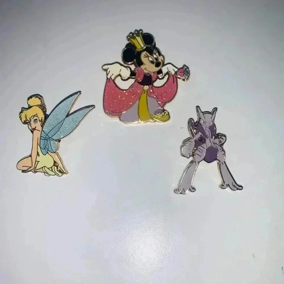 Lot of 3 official  Disney  collectible pins, Minnie Mouse Tinker Bell, pokemon - Picture 1 of 11